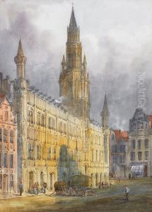Marktplatz In Brussel by Heinrich Hermann