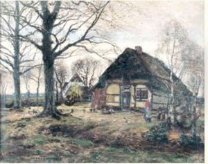 Aux Abords De La Chaumiere by Heinrich Hermann