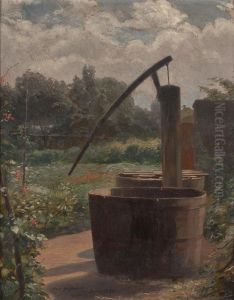 Wasserbrunnen Mit Aussicht Auf Alten Botanischen Garten Berlin by Hoffmann Hermann