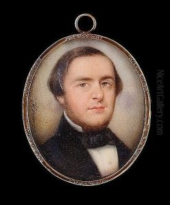 A Miniature Portrait Of A Bearded Gentleman, Wearing A Black Coat And Stock