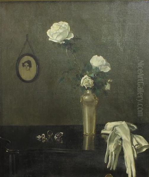 Still Life Of Roses And Gloves - view 1