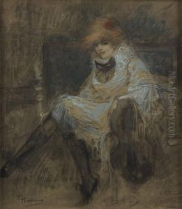 Jeune Femme Auboudoir by Charles Hermans