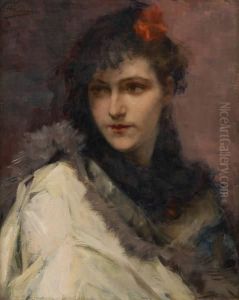Jeune Fille Auxcoquelicots by Charles Hermans