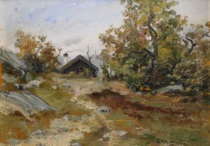 Landskap Med Stuga by Olof Hermelin