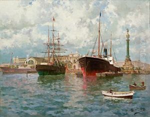 Vista Del Puerto De Barcelona