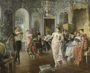 Interior With People Dancing by Carl Herpfer