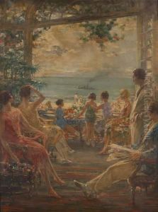 Famille Sous La Pergola by Lievin Herremans