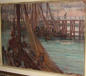 Le Debarquement Au Port by Lievin Herremans