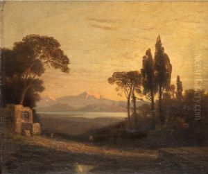 Italianate Landscape by Johann Andreas Herrenburg