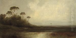 Die Kuste Von Rugen Im Abendlicht by Johann Andreas Herrenburg