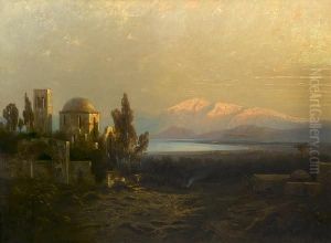 View Of The Plain Of Paphos With Mount Olympiain The Background