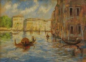 Vue De Venise by Cesar Maria Herrer Marcher