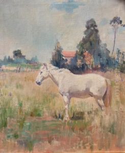 Paisaje Con Tordillo Y Casona by Carlos Maria Herrera
