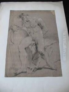 Homme Nu Age Assis by Willem Jacob Herreyns