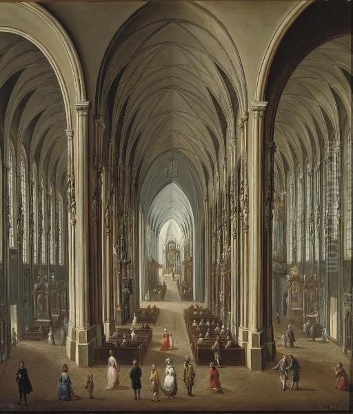 A Gothic Church Interior With A Mass In Progress - view 1