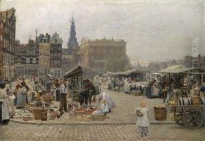 Market In Amsterdam by Hans Herrmann