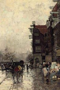 Strasse In Amsterdam: A Busy Day In Amsterdam by Hans Herrmann