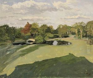 Ansicht Des Rickmers Park In Bremen by Theodor Herrmann