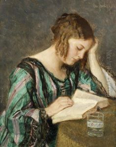 Jeune Fille Lisant by Otto John Herschel