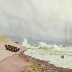 Costal Scenery From Orhage With Shipwreck