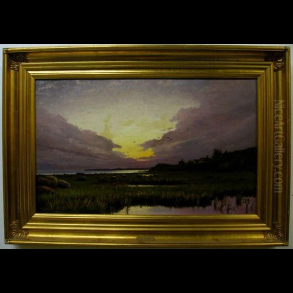 Sunset Over A Marsh - view 1