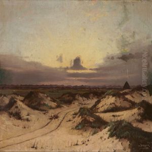 Sunset At Blavand, Denmark by Oscar Herschend