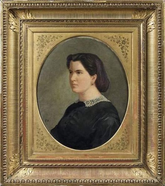 Attribue A Francois-etienne Hersent : Portrait D'olympe Margay, Epouse De Louis-guillaume Hersent - view 1
