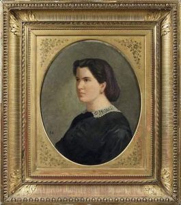 Attribue A Francois-etienne Hersent : Portrait D'olympe Margay, Epouse De Louis-guillaume Hersent by Francois Etienne Hersent