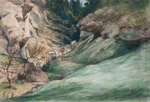 In Der Salzachklamm by Albert Hertel