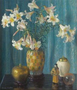 Lilies In A Chinese Vase by Adele Herter