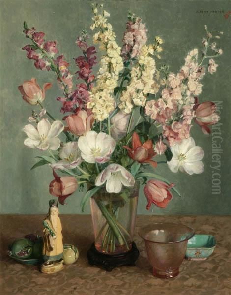 Floral Still Life With Glass And Objects - view 1