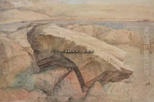 Kystlandskap Med Steinblokk I Forgrunnen by Lars Hertervig