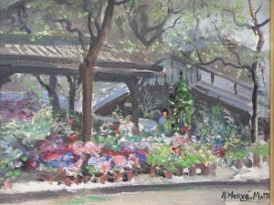 Le Marche Aux Fleurs by Jules Alfred Herve-Mathe