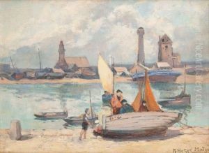 Concarneau, Le Port by Jules Alfred Herve-Mathe