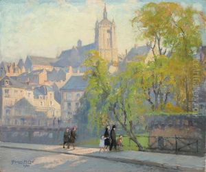 Fruhlingsspazierganger Inle Mans by Jules Alfred Herve-Mathe