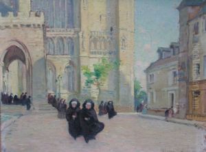 Sortie D'eglise En Bretagne by Jules Alfred Herve-Mathe