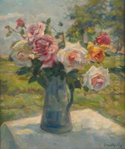 Pichet Fleuri De Roses by Jacques Hervens