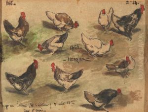Etude De Poules by Louis Adolphe Hervier