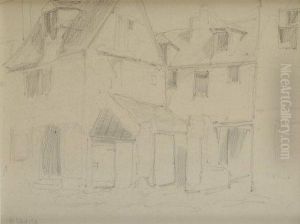 Etude De Batiments De Ferme by Louis Adolphe Hervier