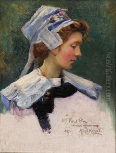 Jeune Bretonne De Profil by Kornel Herzl
