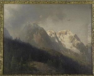 Swiss Mountain Scene by Herman Herzog