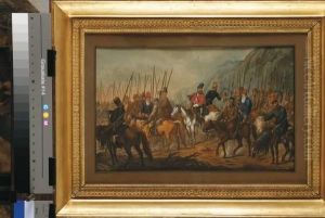 Iraniens A Cheval by Carl Adolf Heinrich Hess