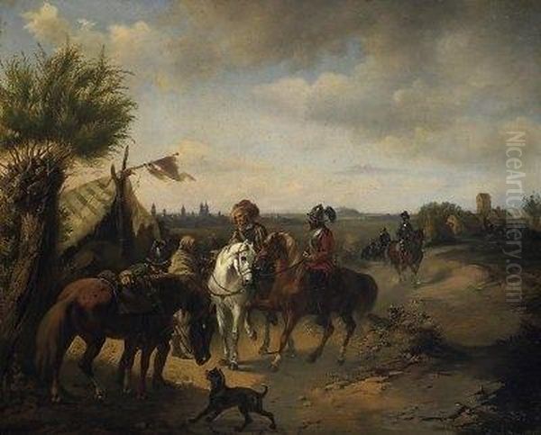 Cavalry Encampment In Front Of The City Gates - view 1