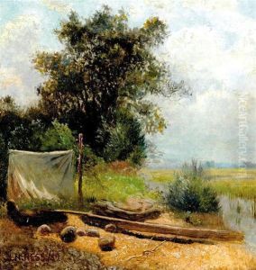 Camp By A Marsh