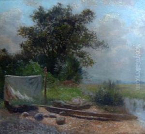 Tent By A Stream by John N. Hess