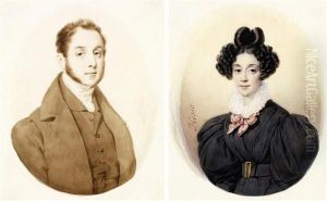 Portraits Presumes De La Marquise Et Du Marquis De Beaumont by Alexandre-Jean-Baptiste Hesse