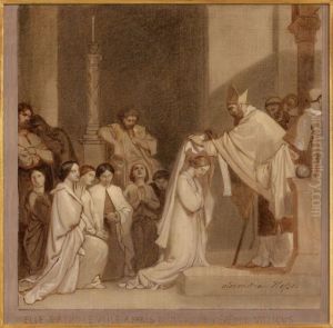 La Consecration De Sainte Genevieve by Alexandre-Jean-Baptiste Hesse