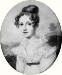 Portrait De Laure De Lamoignon by Nicolas Auguste Hesse