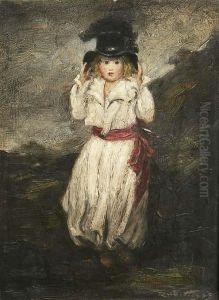 Kleines Madchen Mit Hut by Rudolph Hesse