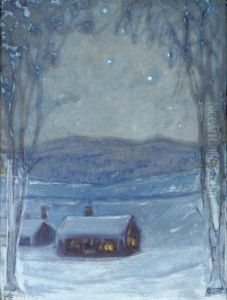 Vinternatt I Skogen by Otto Hesselbom
